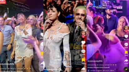 Christian Nodal y Cazzu se dejan ver muy enamorados en concierto de Wisin y Yandel