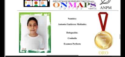Antonio Gutiérrez Meléndez es lagunero y obtuvo la medalla de oro en la Olimpiada Nacional.