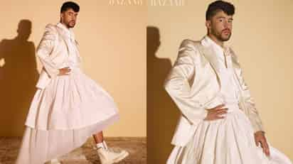 ¿Hay boda? Bad Bunny posa con vestido blanco como novia