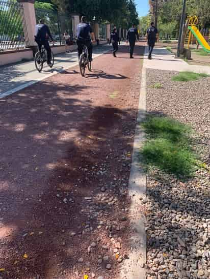 Elementos de manera pedestre y en bicicleta realizaron rondines en este espacio.