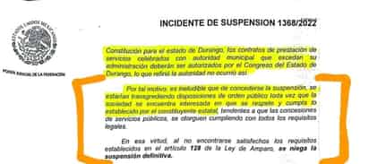 La empresa había promovido un amparo, para poder seguir utilizando el agua tratada para riego agrícola, como lo venía haciendo desde que tuvo efecto el contrato celebrado. (EL SIGLO DE TORREÓN)