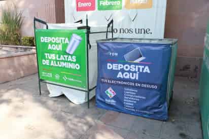 Dirección de Medio Ambiente y Desarrollo Sustentable de Saltillo coloca contenedores especiales en la explanada Presidencia