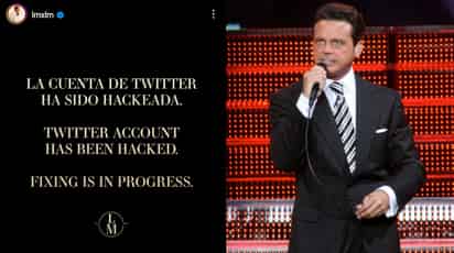Tras 'extraños' mensajes, Luis Miguel informa que su cuenta de Twitter fue hackeada