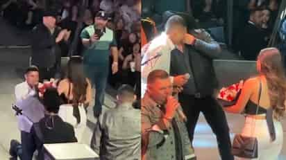 En pleno escenario, pareja lagunera se compromete en concierto de Duelo