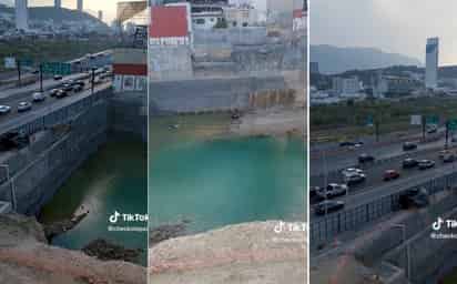 El impresionante video del supuesto manantial en Monterrey se volvió viral en TikTok. (ESPECIAL)