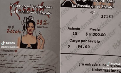 Joven compra su boleto para el concierto gratis de Rosalía en el Zócalo y usuarios se burlan