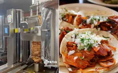 Aunque la máquina para elaborar taquitos al pastor parece realizar cortes perfectos, los usuarios de TikTok cuestionan que quita la magia al arte de prepararlos. (ESPECIAL)