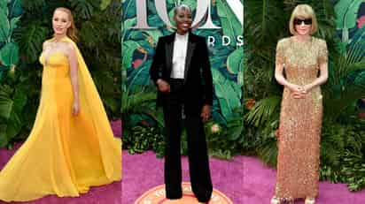 De izquierda a derecha: Jessica Chastain, Lupita Nyong'o y Anna Wintour.