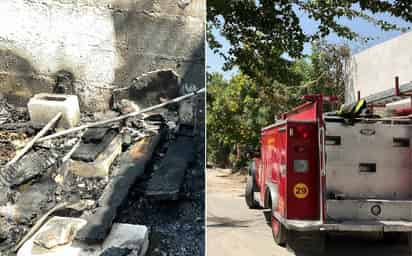 El lugar de este incendio en el ejido San Luis de Torreón es una vivienda que ocupa un espacio muy reducido, por lo que el fuego consumió todos los muebles.