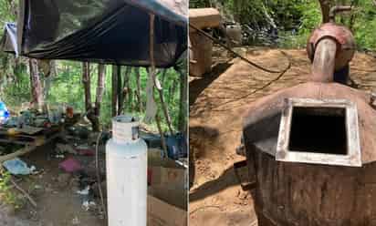 Delincuentes establecieron una área 'habitable' donde instalaron una cocina arcaica. (ESPECIAL)