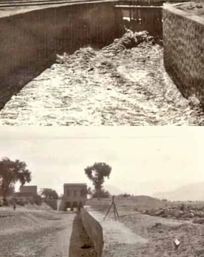 Fue en agosto de 1951 cuando se empezaron a tapar los tajos de La Concha y San Antonio, con el objetivo de llevar a cabo la construcción del bulevar Independencia de Torreón, y se trazó también el bulevar Diagonal Reforma. (CORTESÍA)