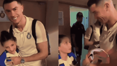 Cristiano Ronaldo vive emotivo momento junto a una niña invidente: 'te amo, aunque no te pueda ver'
