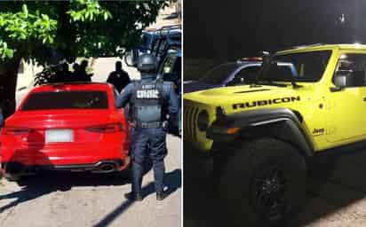 Entre las unidades motrices que han sido recuperadas en Culiacán, se encuentran 2 Jeeps y un deportivo de lujo Audi, de la línea Rs5, modelo 2018.