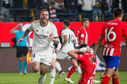 Joselu marcó el cuarto gol del equipo Merengue, ya en tiempo extra, con el que tomaron una ventaja que nunca perderían y lograron enfilarse hacia la gran final de este torneo, que hoy conocerá al otro finalista, procedente del duelo entre el Barcelona y el Osasuna de Pamplona. (EFE)