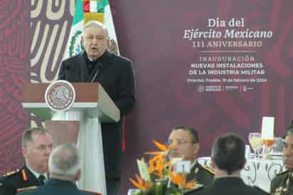 Celebración del 111 aniversario del Día del Ejército Mexicano e inauguración de la industria militar en el municipio de Oriental. Lunes 19 febrero 2024. 
