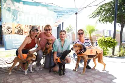 Claudia Madrigal, Moni Martínez, Marlene García y July Flores, de la asociación Patitas Laguneras (EL SIGLO DE TORREÓN / ENRIQUE CASTRUITA)
