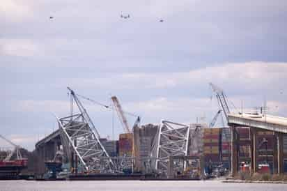 Vista del puente colapsado en Baltimore. (ARCHIVO)