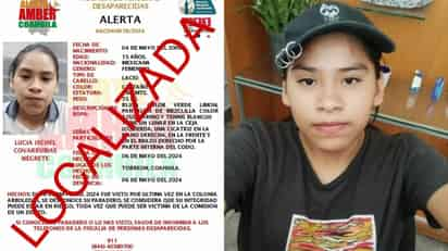 Aparece la menor Lucía Ixchel, de 15 años; desactivan Alerta Amber