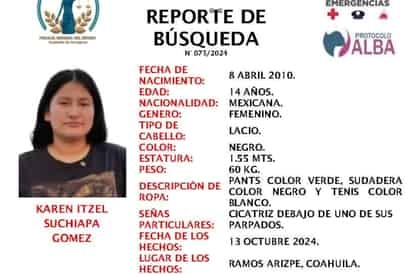 Activa Fiscalía de Coahuila protocolo Alba por desaparición de joven en Ramos Arizpe