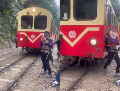 Mujer golpeada y arrollada por el tren al tomarse una selfie en Taiwán (CAPTURA)