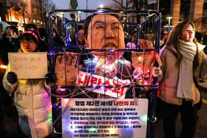 Piñata del el presidente surcoreano, Yoon Suk-yeol. (ARCHIVO)