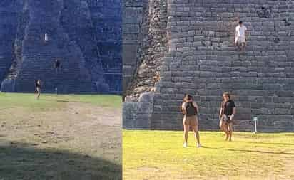 Turistas en pirámides de Chichén Itza (CAPTURA)