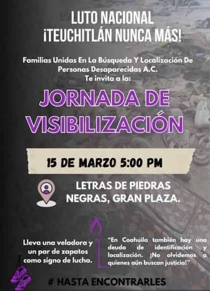 Este sábado se llevará a cabo una jornada de visibilización por las víctimas de Teuchitlán, Jalisco.