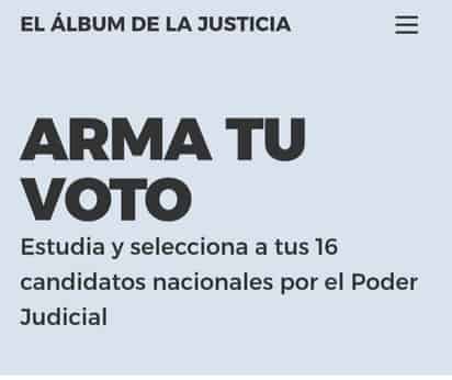Lanzan plataforma digital para conocer a candidatos del Poder Judicial