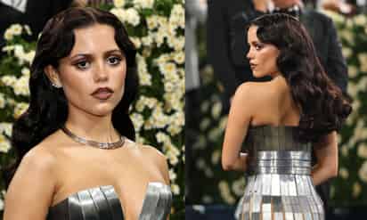 Jenna Ortega brilló en la Met Gala con vestido metálico