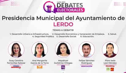 Ayer fue el debate de Lerdo y hoy se realizará el de Gómez Palacio.