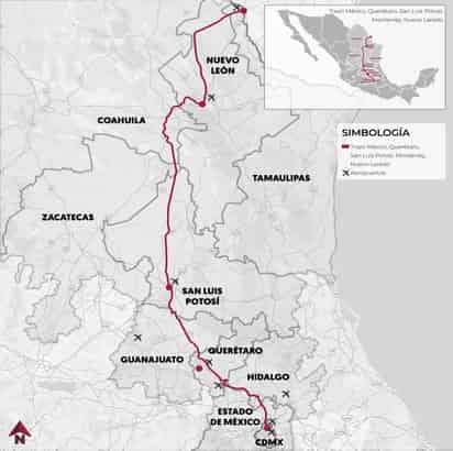 ¿Cuál será la velocidad del trayecto del tren de pasajeros Saltillo a Nuevo Laredo?