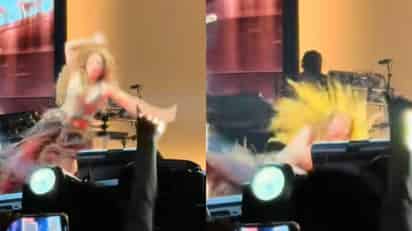 Shakira sufre tremendo azotón durante concierto en Canadá