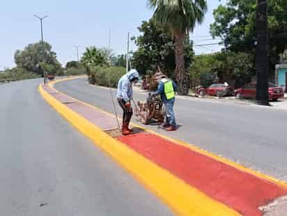 Realizan labores de mantenimiento en camellones de Gómez Palacio