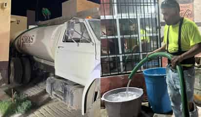 Reparten agua en pipas por desabasto de agua en Madero tras el colapso de dos pozos