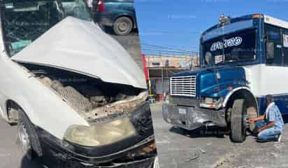 Autobús impacta vehículo frente a la colonia Abraham Rosales de Gómez Palacio