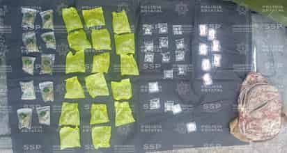 Aseguran mochila con cristal, marihuana y cocaína en Gómez Palacio