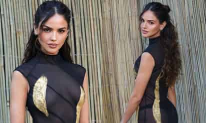 Eiza González brilla con vestido transparente pintado a mano