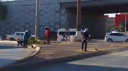 Realizan labores de limpieza en laterales del puente Hamburgo y carretera a Ciudad Juárez