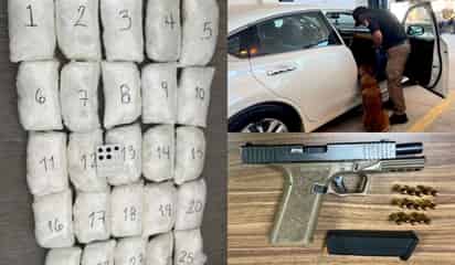 Detienen a dos sujetos con más de 50kg de droga y arma de fuego