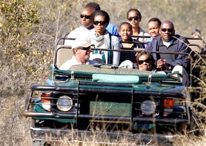 Sale Michelle Obama y su familia de safari en Sudáfrica