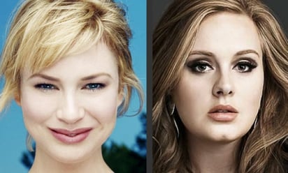 ROSTRO redondo Renee Zellweger y Adele.