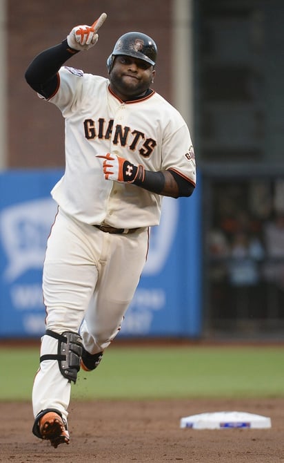 Panda show. El venezolano Pablo 'Kung Fu Panda' Sandoval se convirtió esta noche en el protagonista principal del primer juego de la Serie Mundial. (EFE)