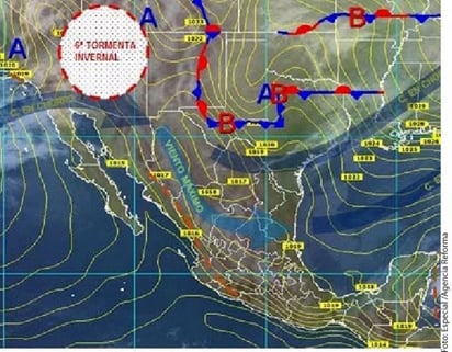 Frío. Se esperan nevadas por la noche en zonas serranas de Chihuahua y Sonora, debido a la sexta tormenta invernal.