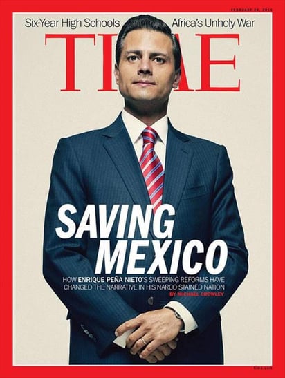 En Time. El presidente Enrique Peña Nieto “salvando a México”.