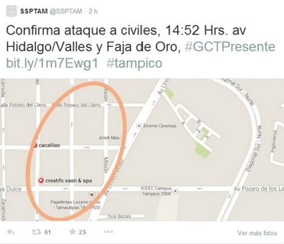 El gobierno estatal activó la cuenta de Twitter@SSPTAM.