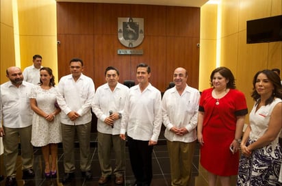 Evento. El presidente Enrique Peña Nieto durante la ceremonia de inauguración de la XXXI Asamblea Plenaria de la Conferencia Nacional de Procuración de Justicia.