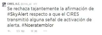 Tras falsa alerta sísmica, SkyAlert culpó al Centro de Instrumentación y Registro Sísmico de enviarle la información, lo que éste desmintió.