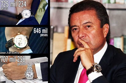 El dirigente priísta cuenta con una colección de varios relojes de lujo. (REFORMA)