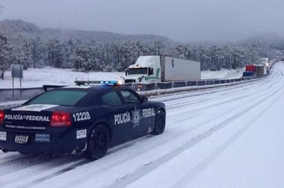 Hasta las 13:30 horas se tenía registrado una caída de nieve de aproximadamente 40 centímetros a partir de poblado El Salto. (INTERNET)