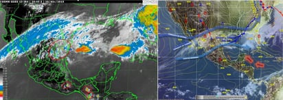 Las condiciones para San Luis Potosí lluvias fuertes y en ciertos lugares de Coahuila precipitaciones pluviales menores a 25 milímetros. (@conagua_clima)